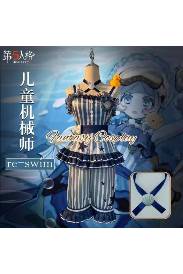 Identity V Mechanic Tracy Reznik Re-Swim Blue Outfit Cosplay Costume